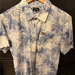 Buffalo David Bitton Palm Print Shirt in Blue and White